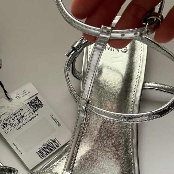 Mango Women's Silver Sandals - Picture 4 of 11